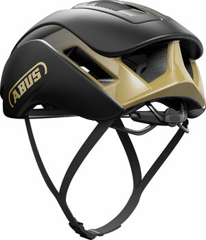 Abus Gamechanger 2.0 Black Gold. Sort og guld farvet aerohjelm til landevej og sport