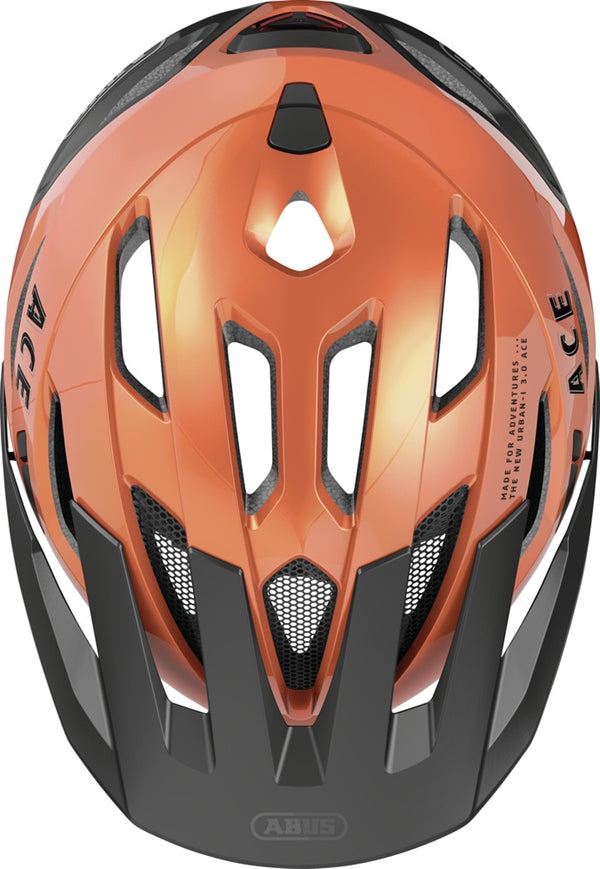 Abus Urban-I 3.0 Ace Goldfish Orange LED lys | orange cykelhjelm med stor skygge