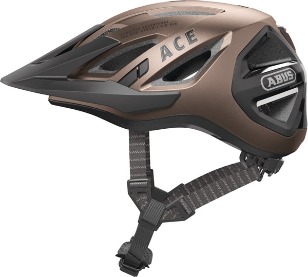 Abus Urban-I 3.0 Ace Metallic Copper LED lys | kobberfarvet cykelhjelm med skygge