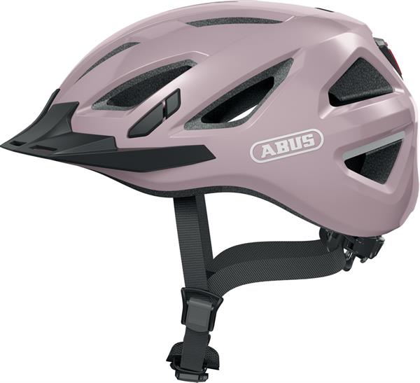 Abus Urban-I 3.0 Mellow Mauve LED lys | Rosa city cykelhjelm med led lys bagpå og fidlock magnetspænde