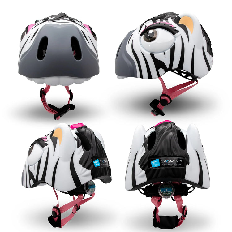 Crazy Safety White Zebra. Hvid zebra cykelhjelm