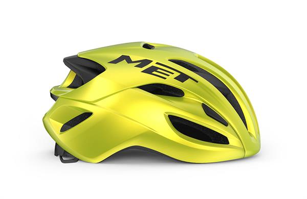 Met Rivale Mips Lime Yellow Metallic Glossy | Lime gul cykelhjelm til landevej med mips