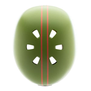 Nutcase Street Snapdragon Stripe Satin Mips | grøn cykelhjelm med røde striber
