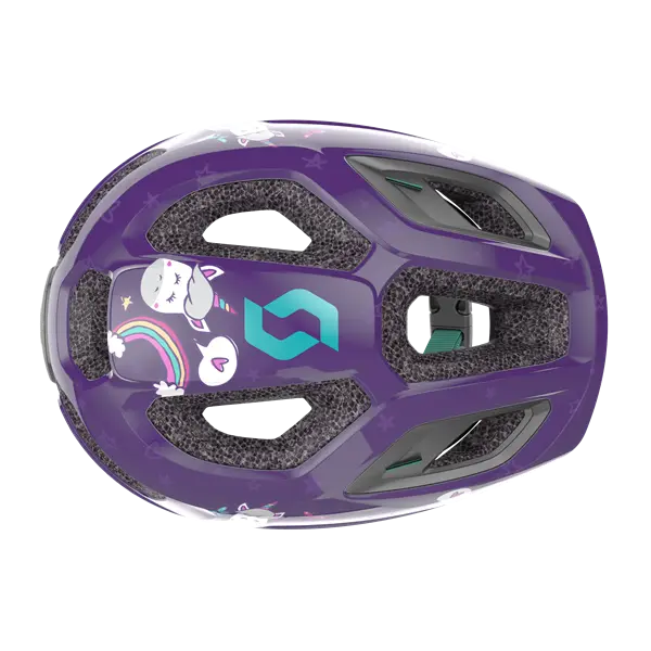 Scott Spunto Kid Deep Purple Blue LED lys 46-52 cm | cykelhjelm til små børn. Testet god af Tænk